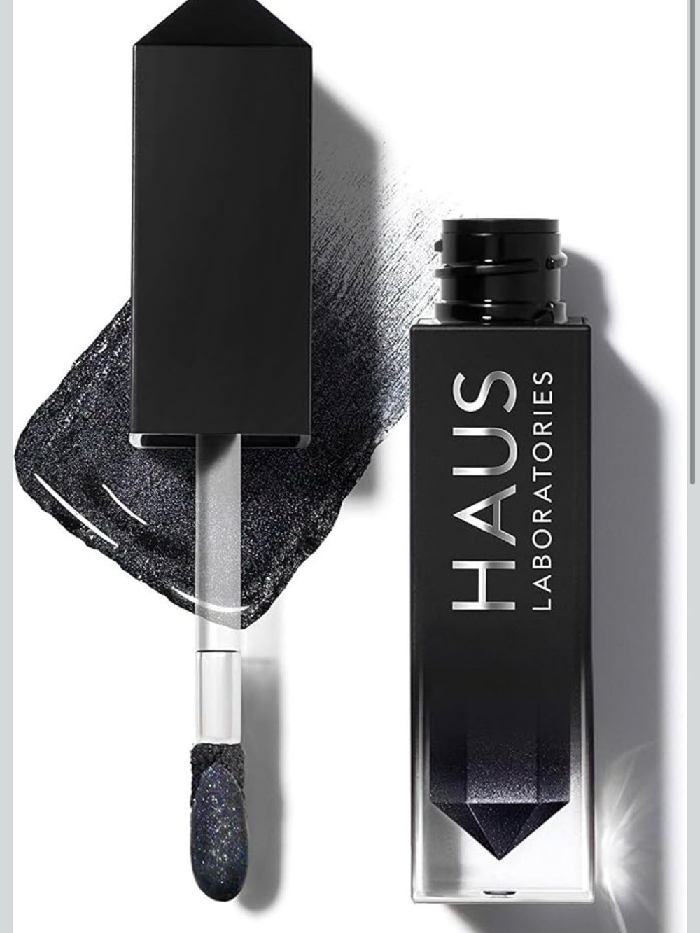 Haus Labs By Lady Gaga Liquid Eyeshadow in Shimmery Black with Silver Glitter